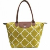 Sac Le Pliage Longchamps Paris soldes Cuir Grid Carreaux Jaune